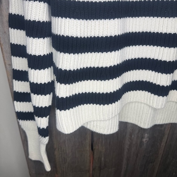 Veronica Beard Boyd Cotton Black and White Striped Sweater Small - Picture 4 of 9